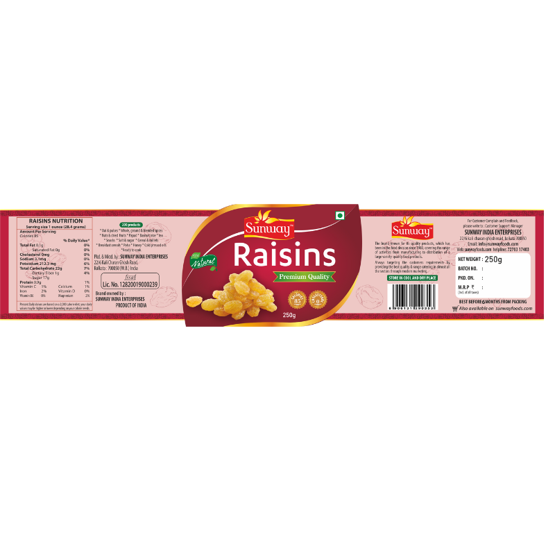 Sunway Premium Seedless Green Raisins 250g (JAR)