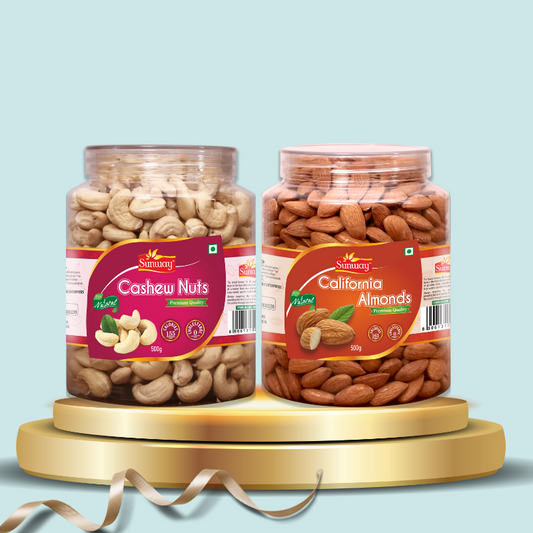 Dry Fruit Combo 1kg (Almonds 500gm, Cashews 500gm)